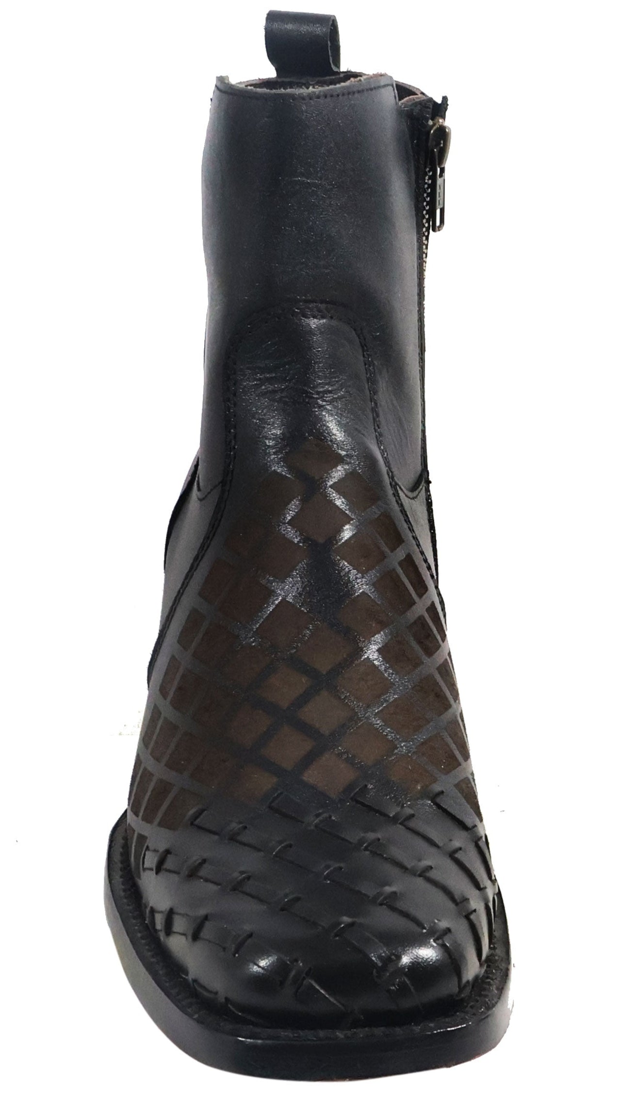 Silverton Jerry All Leather Wide Square Toe Short Boots (Black)