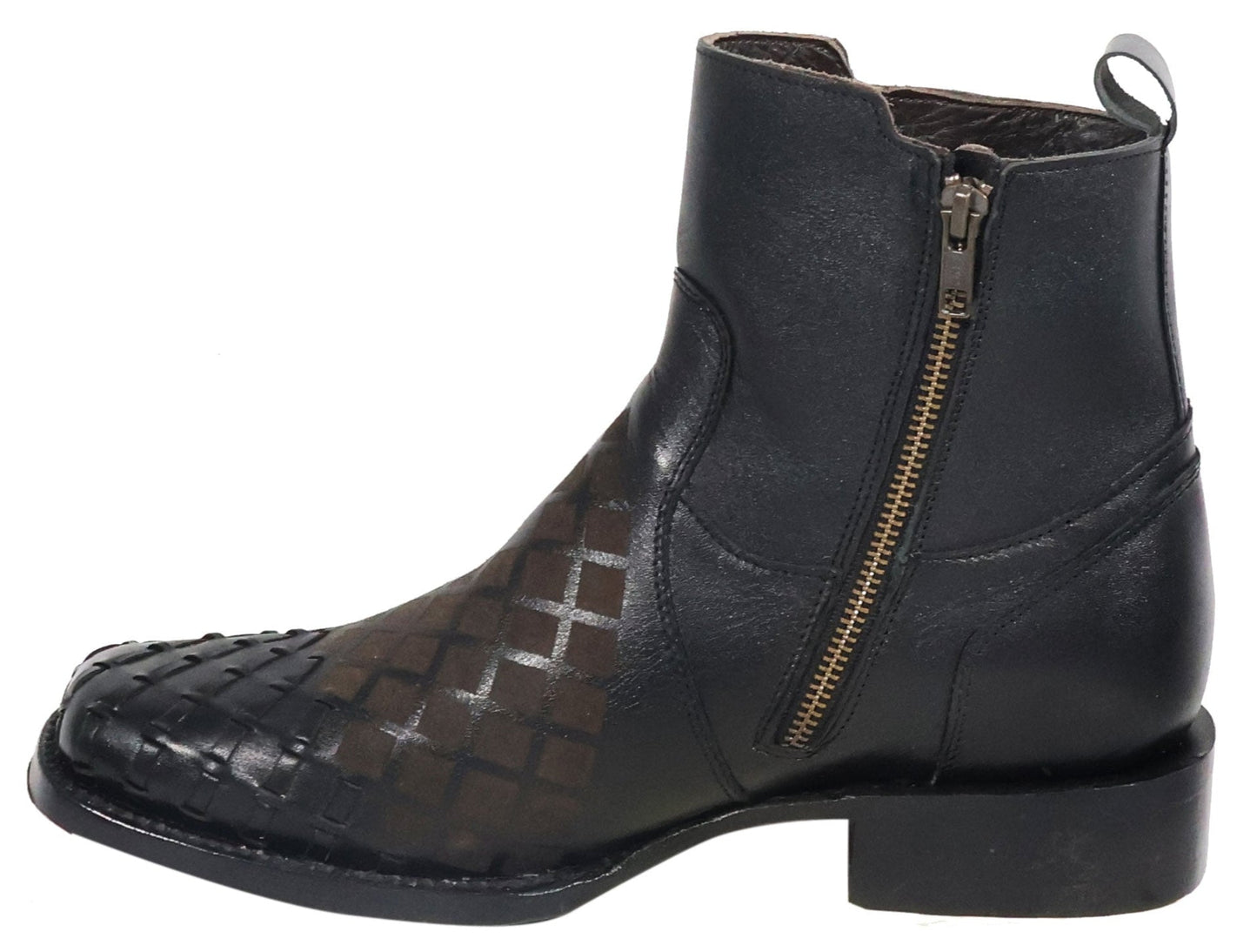 Silverton Jerry All Leather Wide Square Toe Short Boots (Black)
