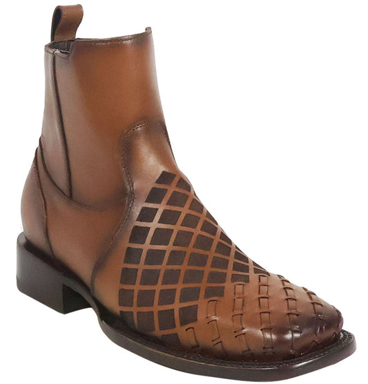 Silverton Jerry All Leather Wide Square Toe Short Boots (Honey)