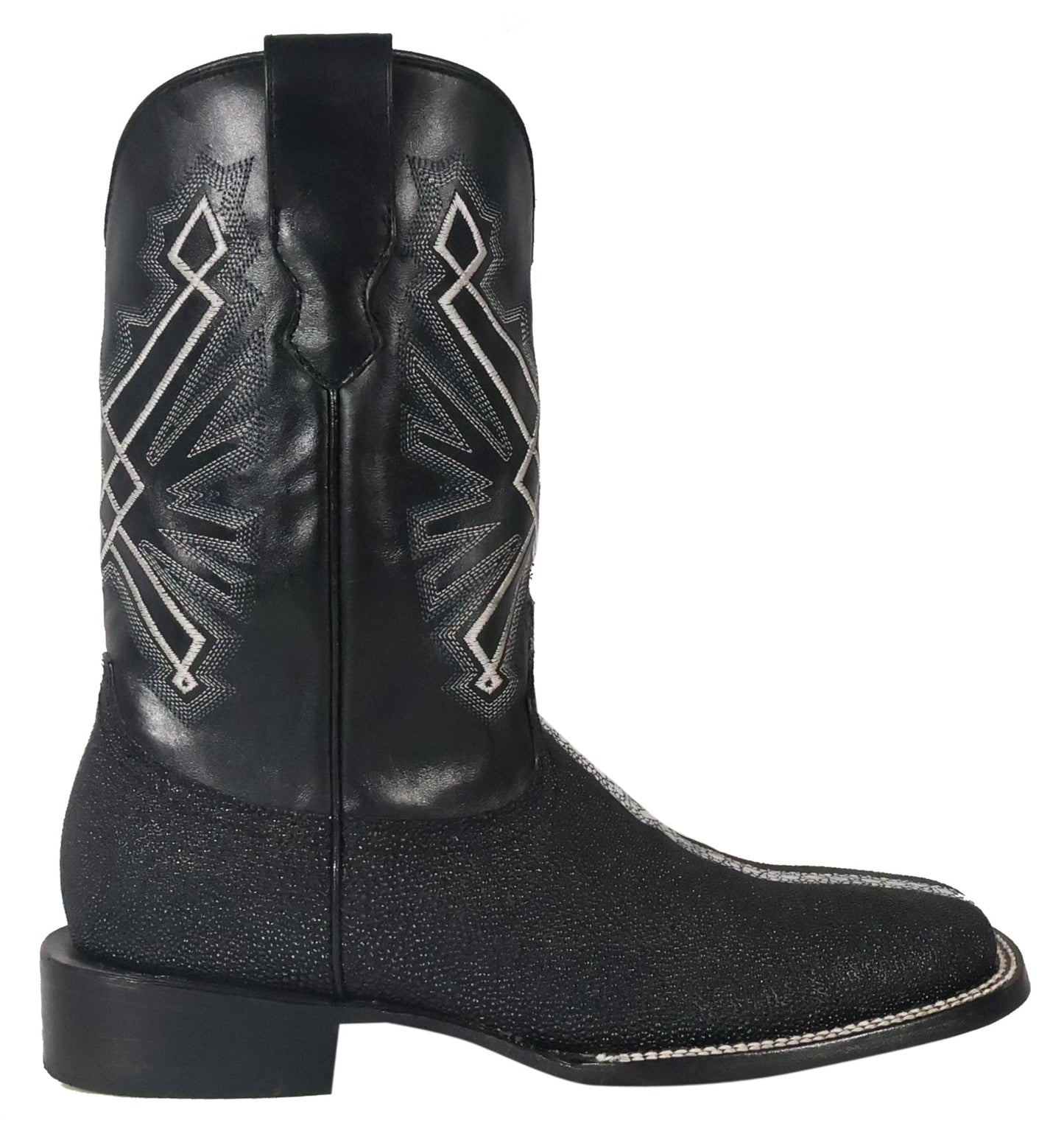 Silverton Brentwood All Leather Wide Square Toe Boots (Black)
