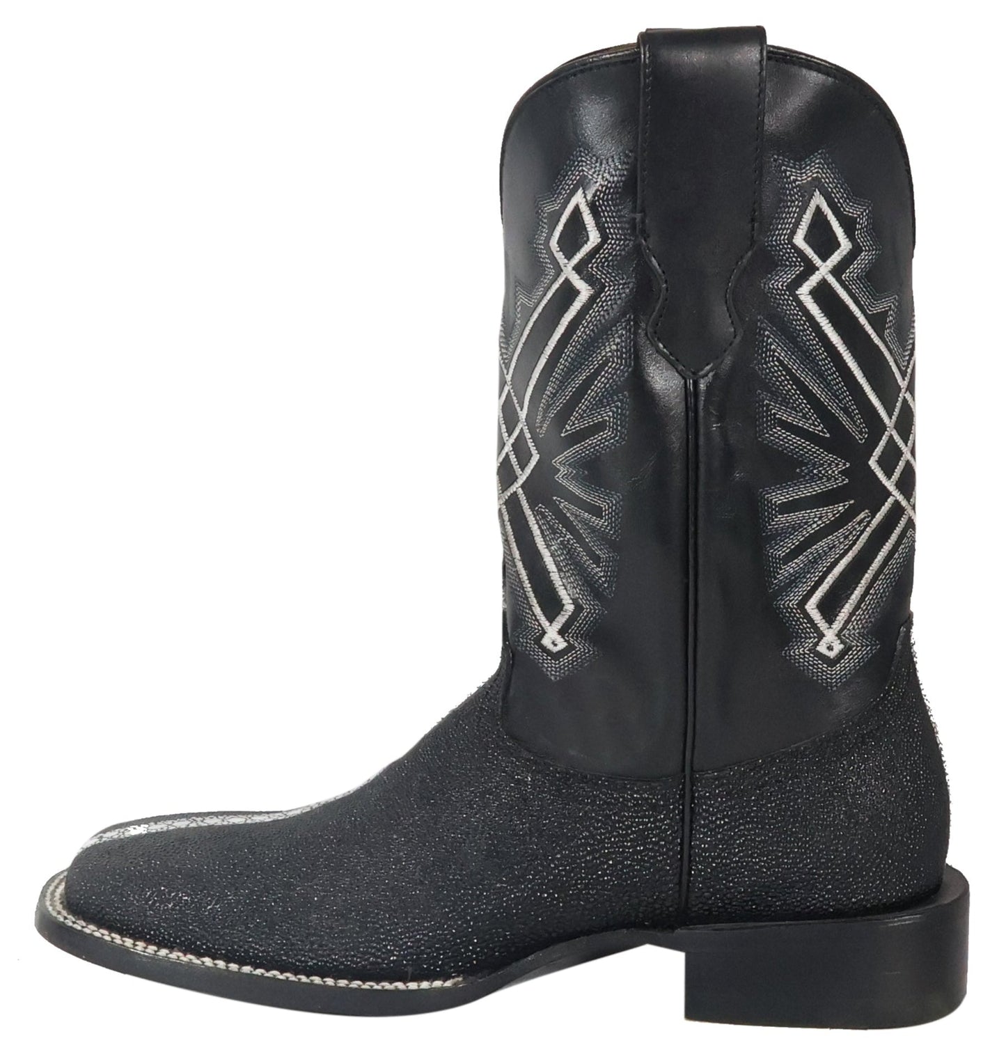 Silverton Brentwood All Leather Wide Square Toe Boots (Black)