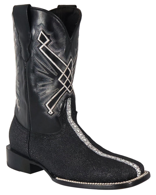 Silverton Brentwood All Leather Wide Square Toe Boots (Black)