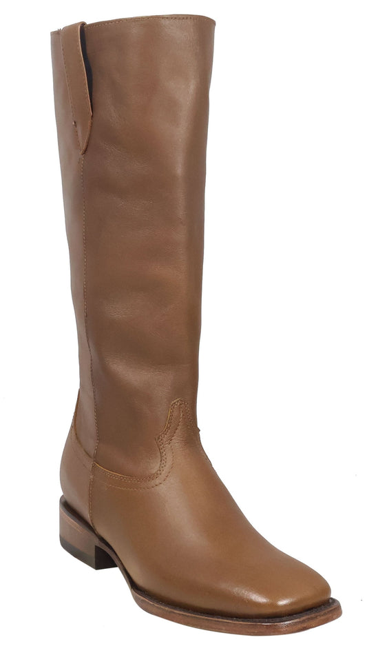 Silverton Eleanor All Leather Wide Square Toe Knee High Boots (Honey)