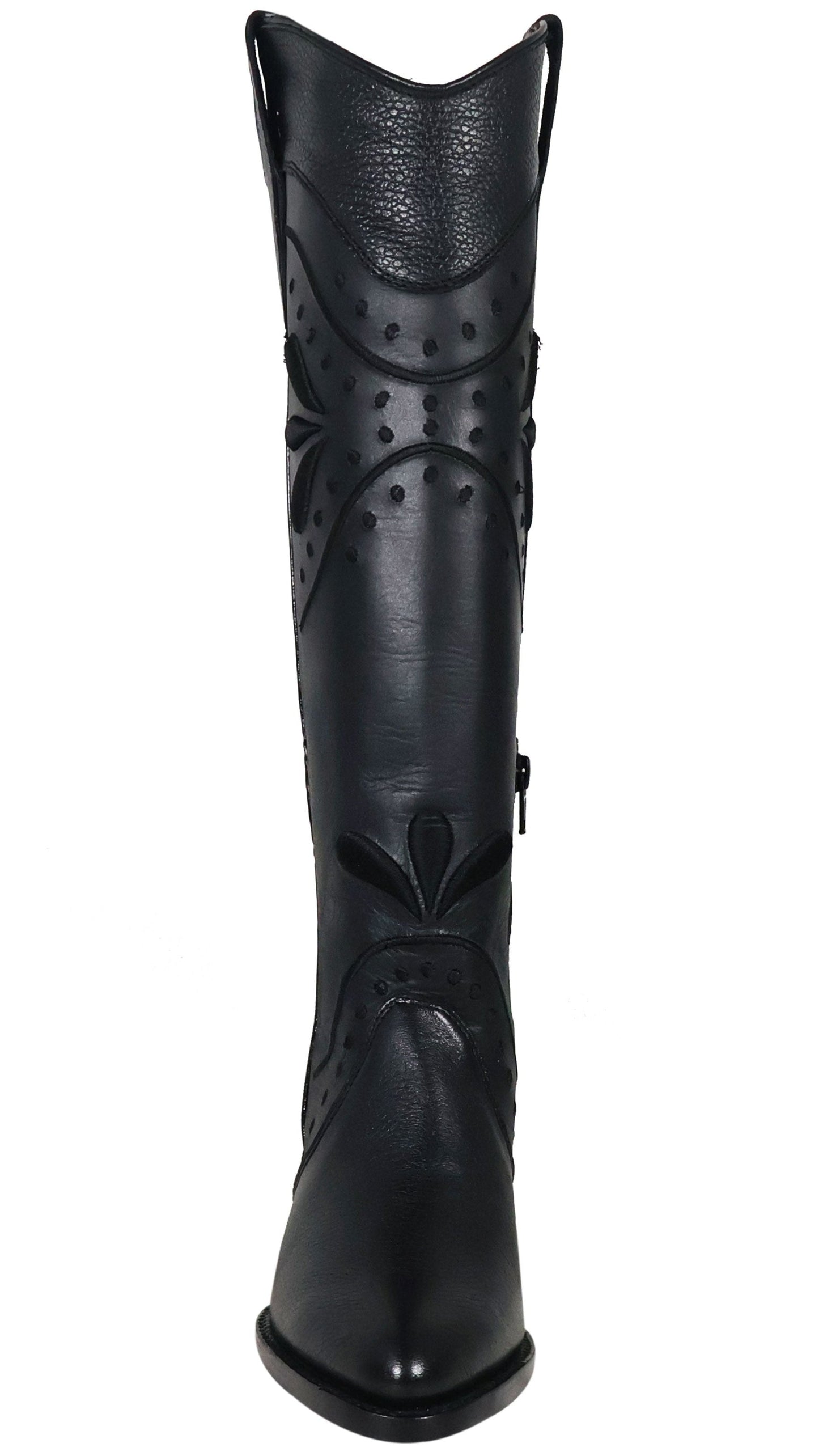 Silverton Nora All Leather Snip Toe Knee High Boots (Black)