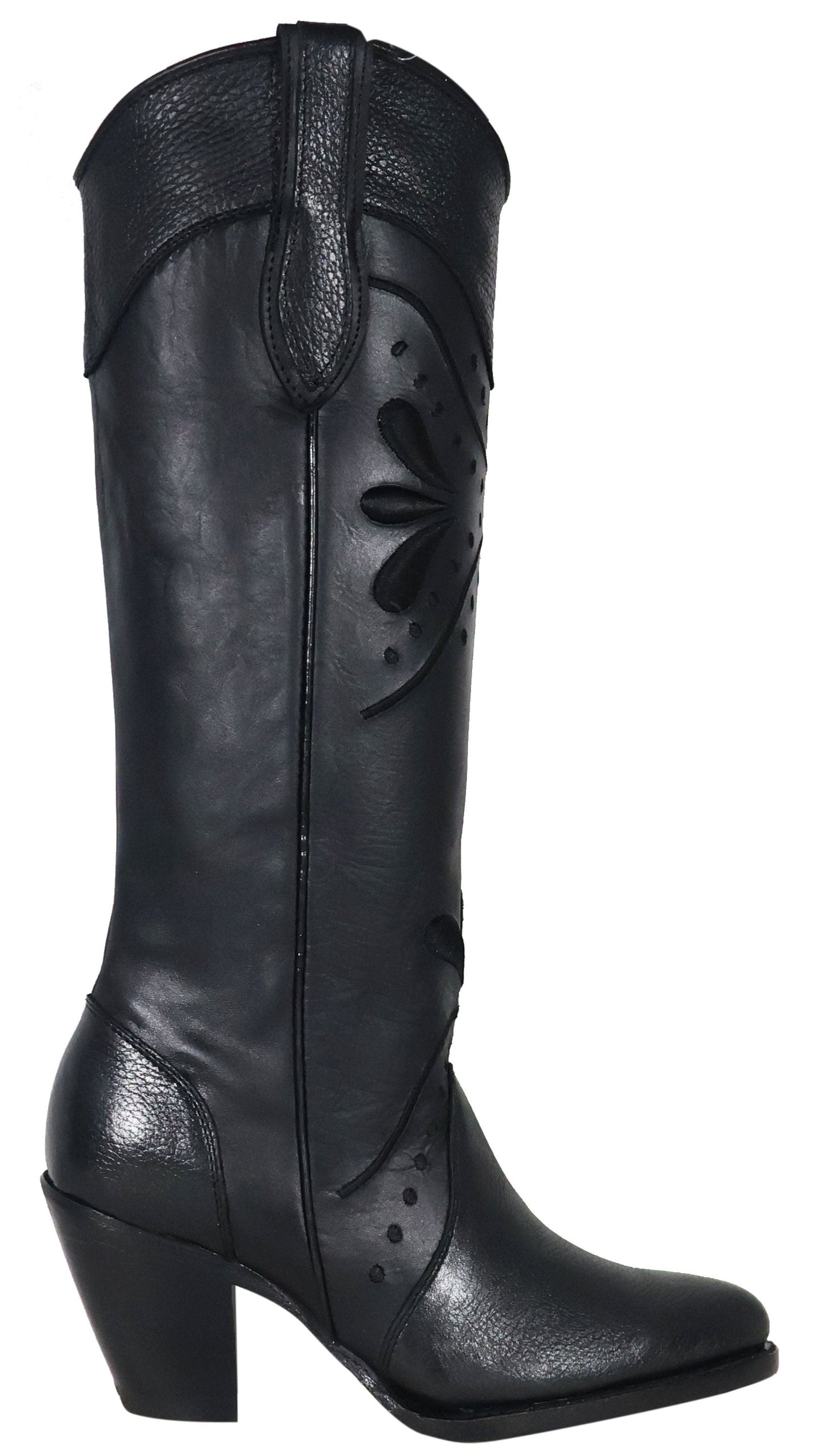 Silverton Nora All Leather Snip Toe Knee High Boots (Black)