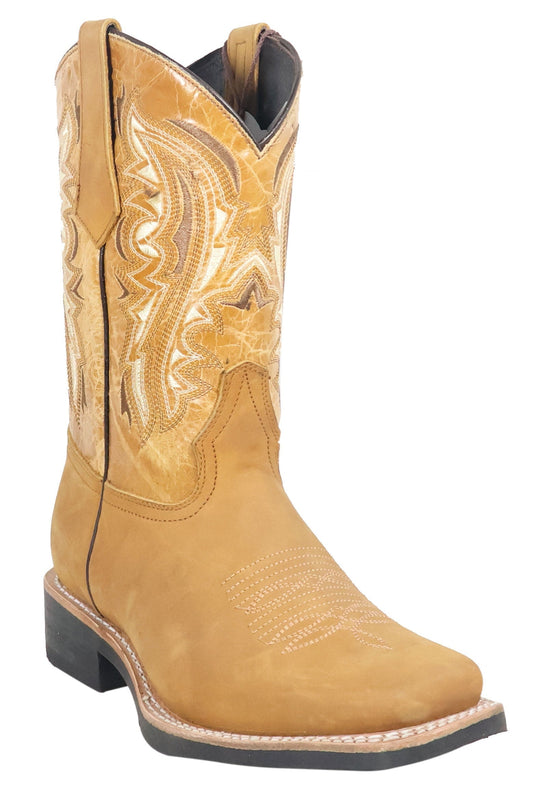 Silverton Stockton All Leather Square Toe Boots (Honey)