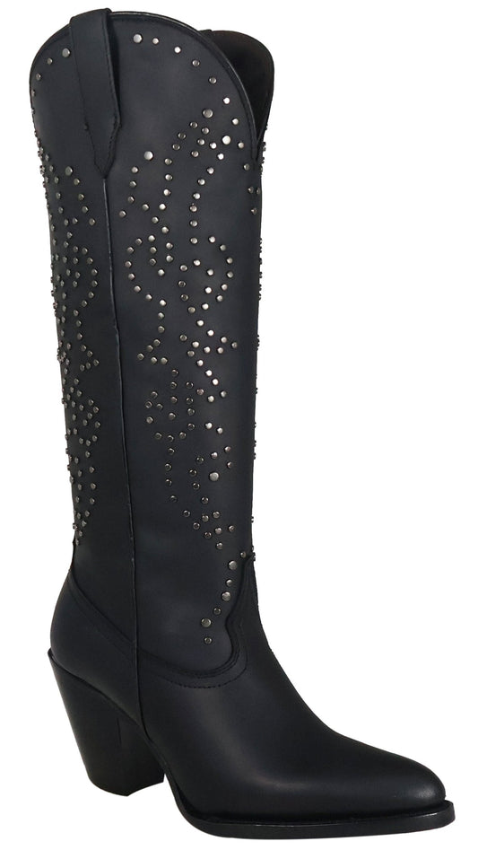 Silverton Taylor All Leather Snip Toe Knee High Boots (Black)