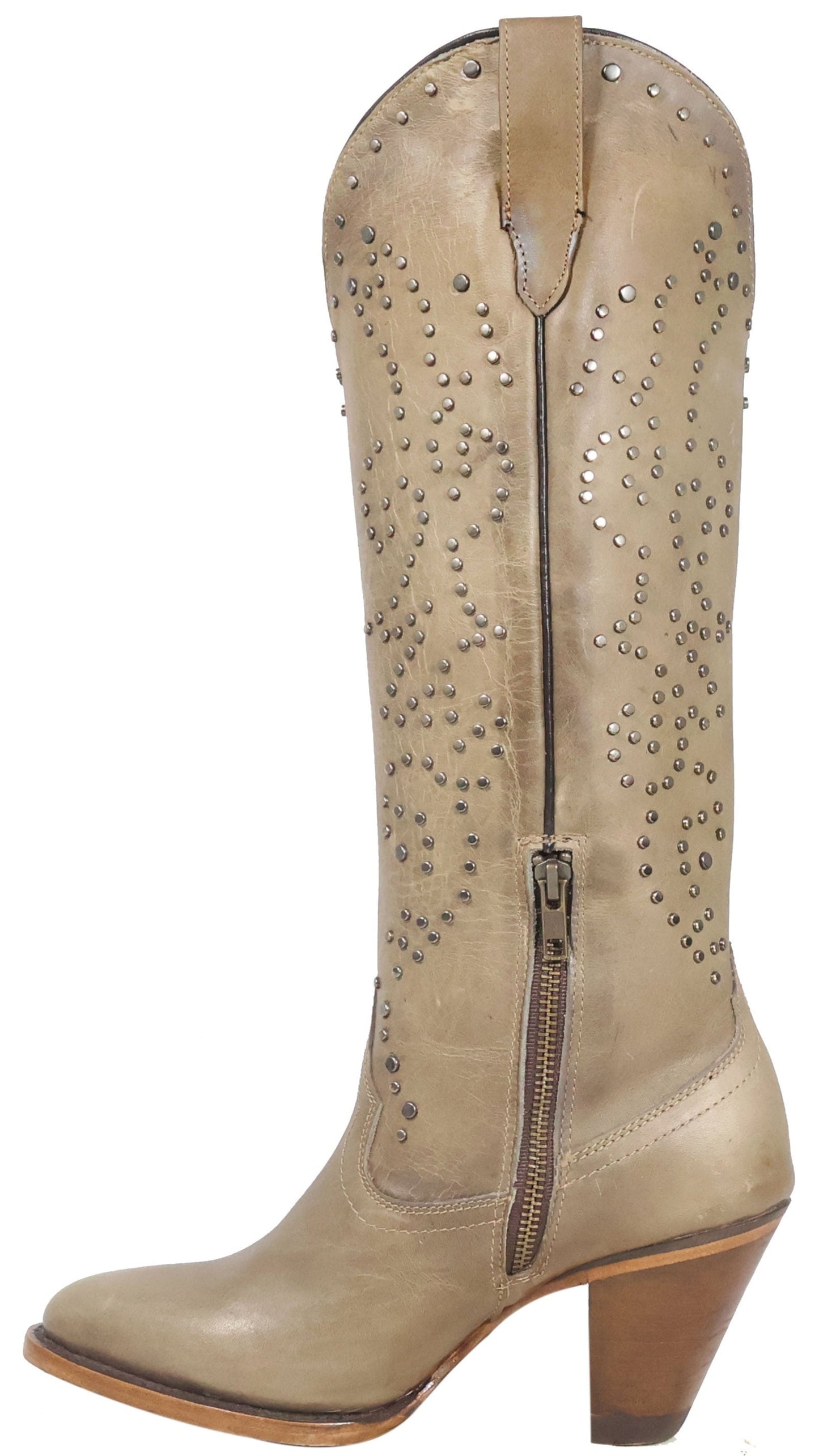 Silverton Taylor All Leather Snip Toe Knee High Boots (Stone)