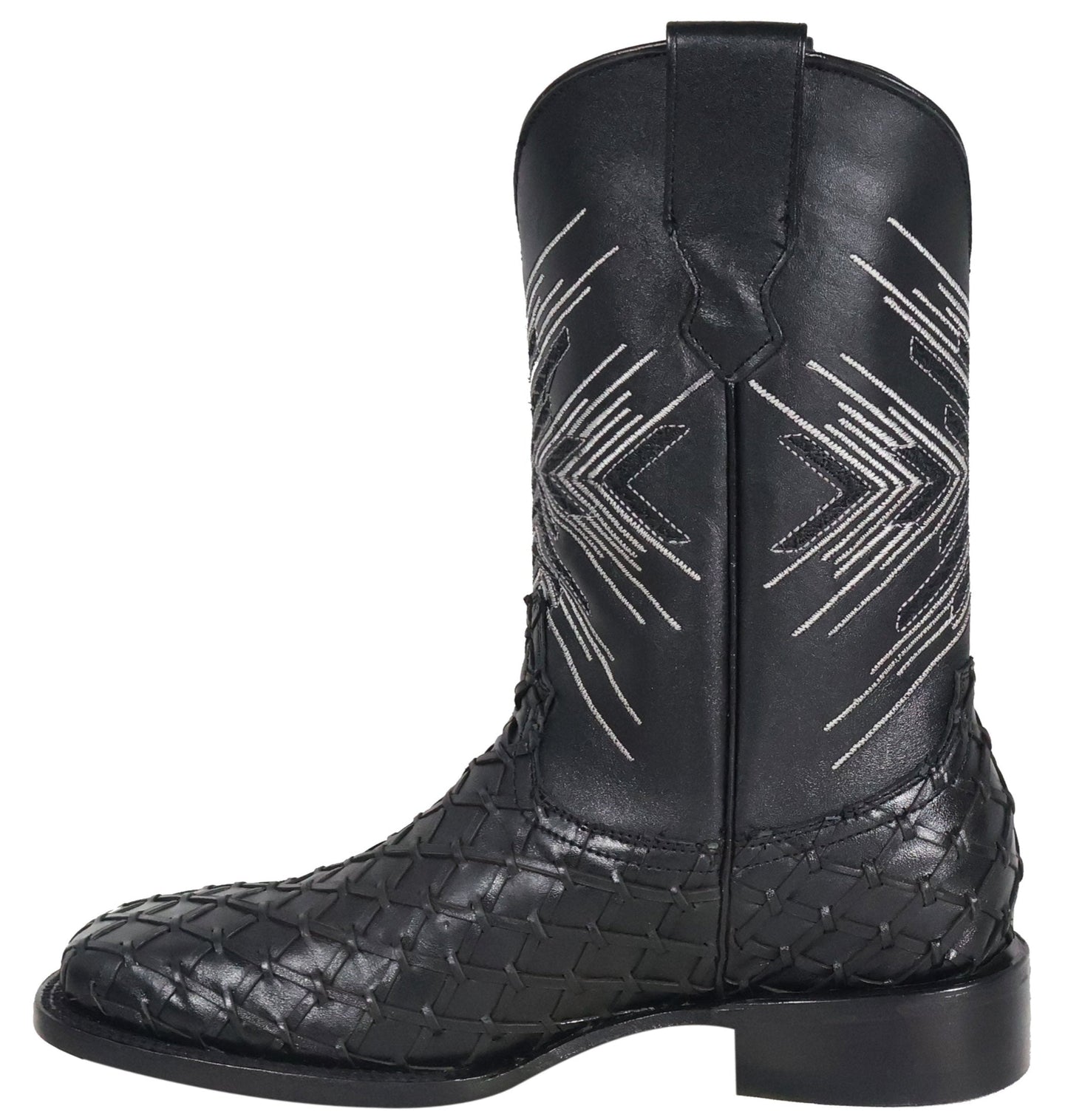 Silverton Tucxon All Leather Wide Square Toe Boots (Black/Black)