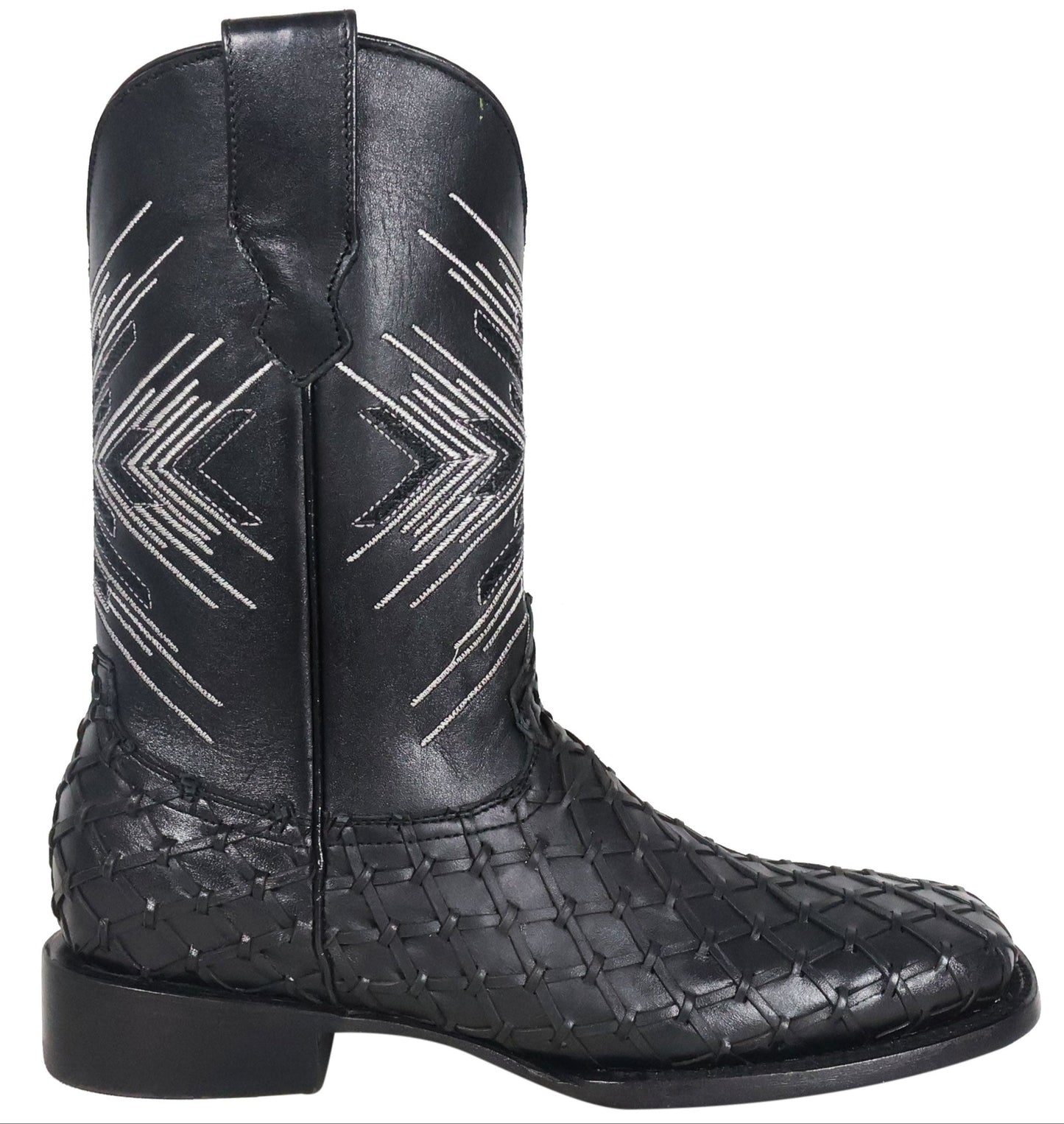 Silverton Tucxon All Leather Wide Square Toe Boots (Black/Black)