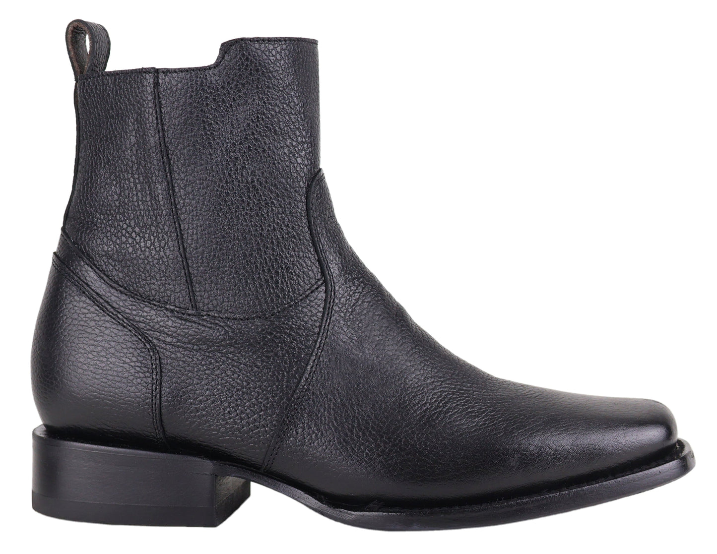 Silverton Clay All Leather Square Toe Short Boots (Black)