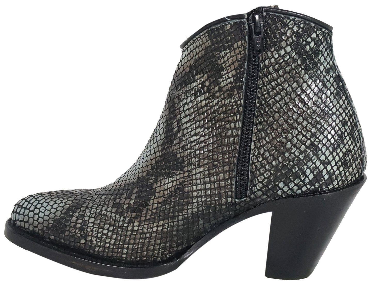 Silverton Sandra All Leather Snip Toe Short Boots (Gray)