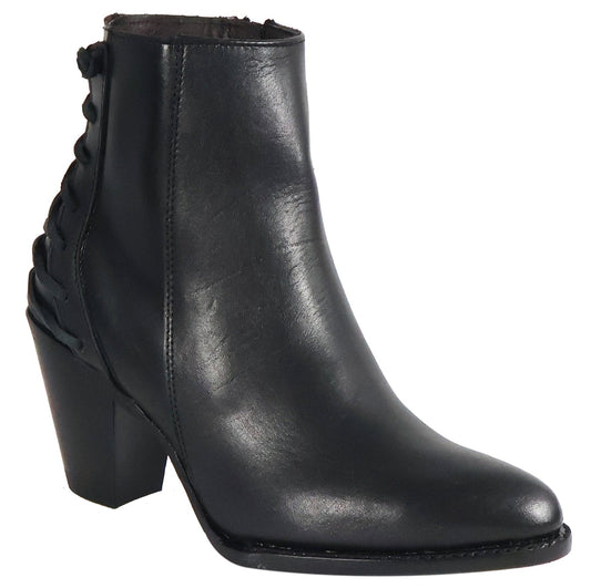 Silverton Walker All Leather Snip Toe Short Boots (Black)