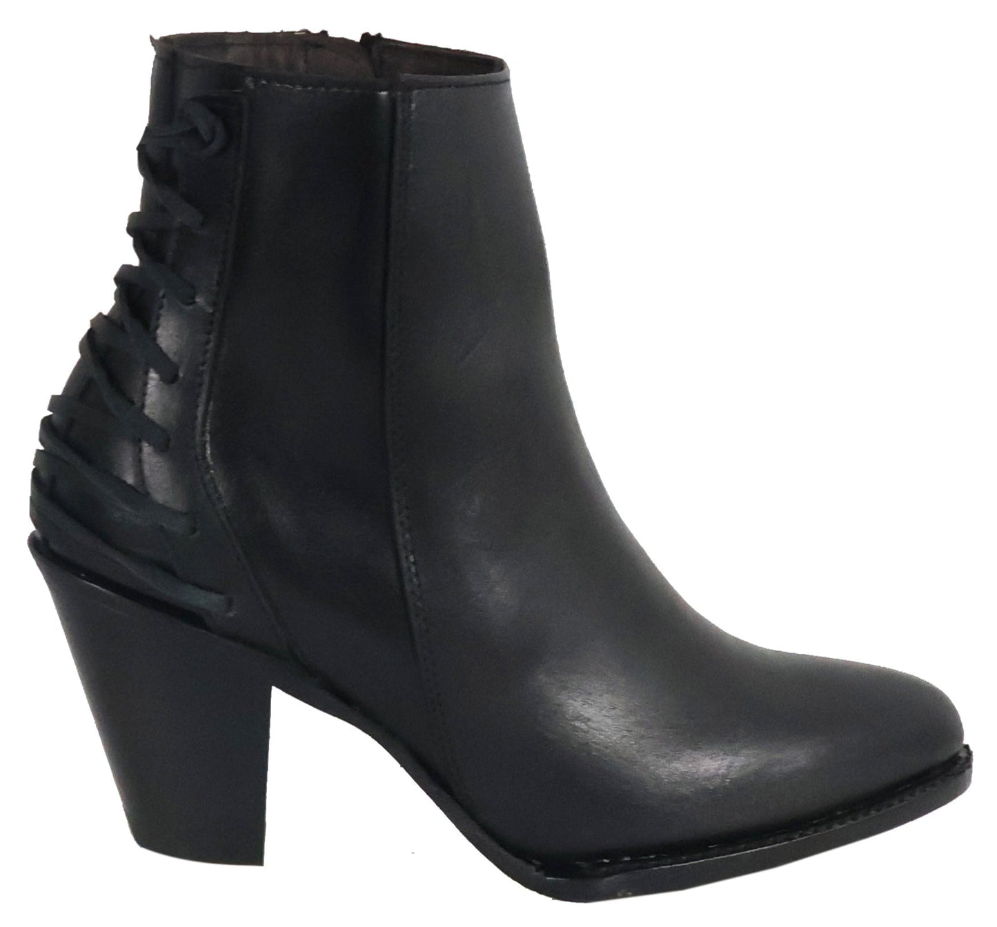 Silverton Walker All Leather Snip Toe Short Boots (Black)