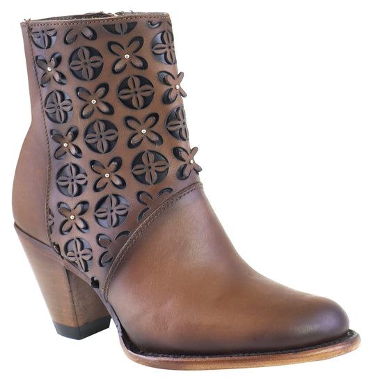 Silverton Reese All Leather Round Toe Short Boots (Brown)