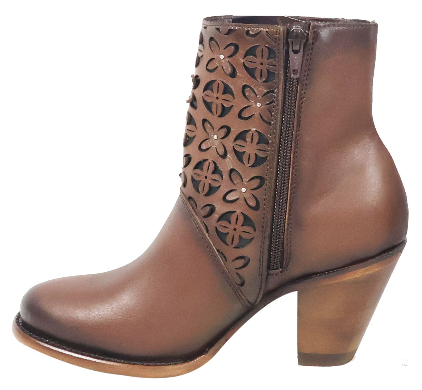 Silverton Reese All Leather Round Toe Short Boots (Brown)