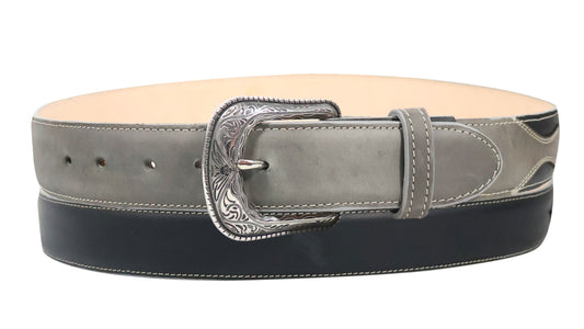 Silverton Arrow All Leather Western Belt (Gray/Black)