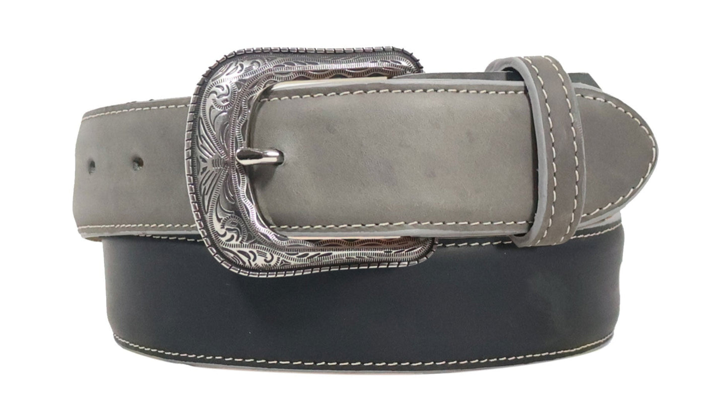 Silverton Arrow All Leather Western Belt (Gray/Black)