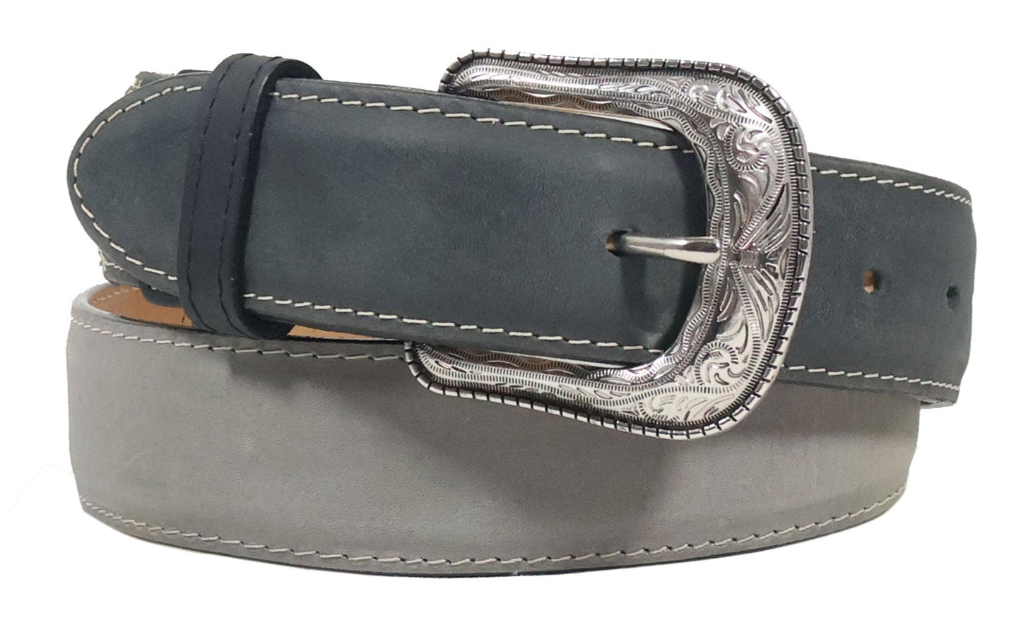 Silverton Arrow All Leather Western Belt (Black/Gray)