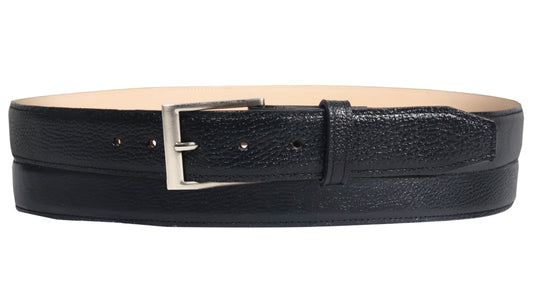 Silverton Clay All Leather Dress Belt (Black)