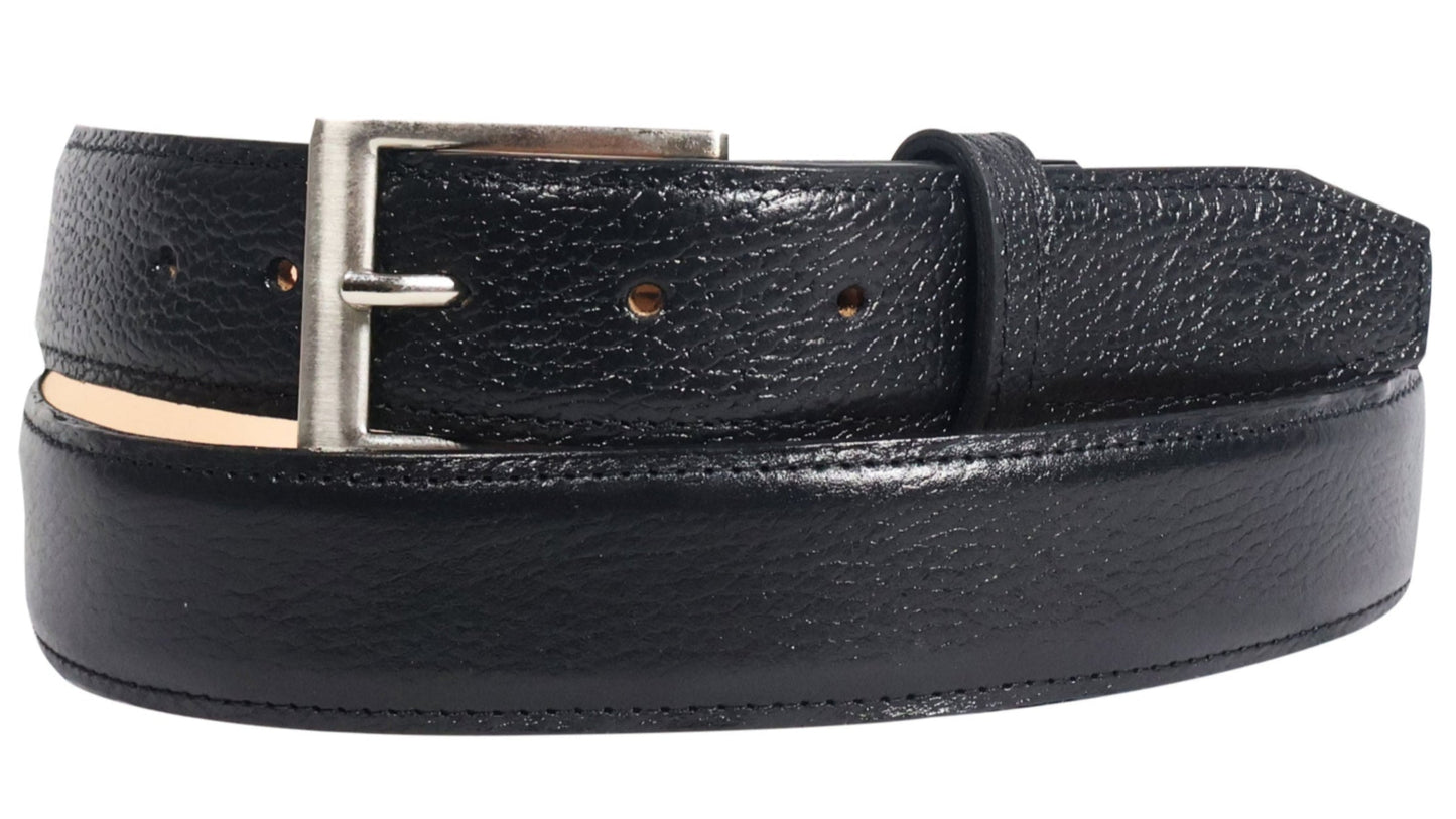 Silverton Clay All Leather Dress Belt (Black)