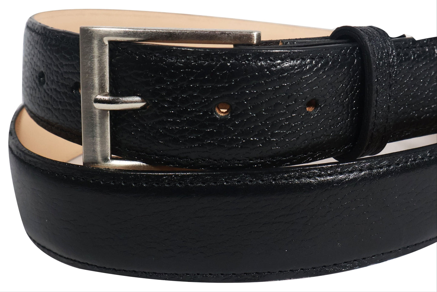 Silverton Clay All Leather Dress Belt (Black)