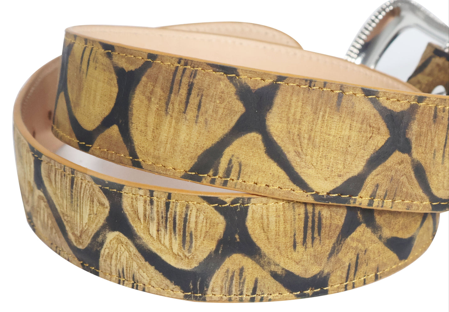 Silverton Pirarucu Mate Print All Leather Western Belt (Honey)
