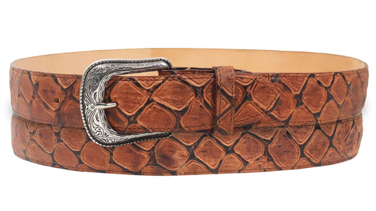 Silverton Pirarucu Mate Print All Leather Western Belt (Shedron)
