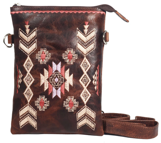 Silverton Indiana All Leather Western Crossbody Bag (Shedron)