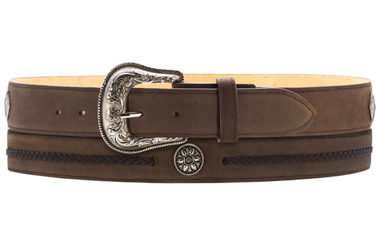 Silverton Ellie All Leather Western Belt (Brown)