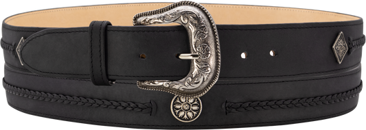 Silverton Ellie All Leather Western Belt (Black)