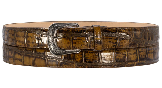Silverton Blake All Leather Western Belt (Swamp)