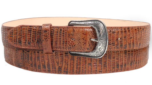 Silverton Lizard Print All Leather Western Belt (Shedron)