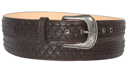 Silverton Cody All Leather Western Belt (Brown)