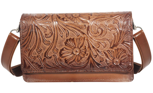 Silverton Nelly All Leather Western Clutch Bag (Honey)