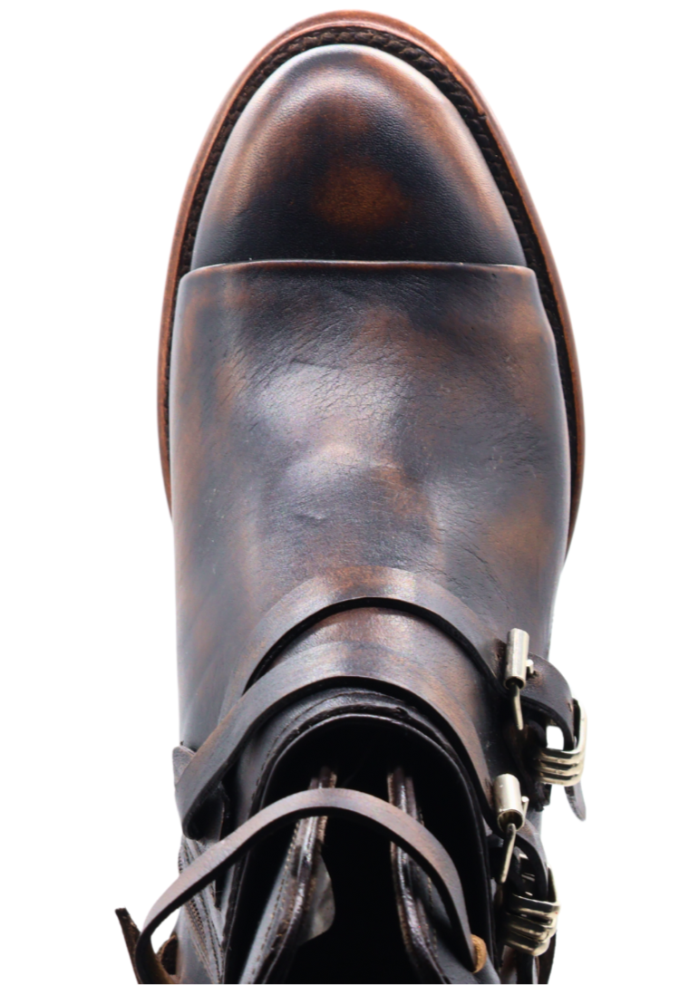 Silverton Crue All Leather Round Toe Short Boots (Black/Brown)