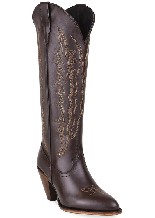 Silverton Destiny All Leather Snip Toe Knee High Boots (Brown)