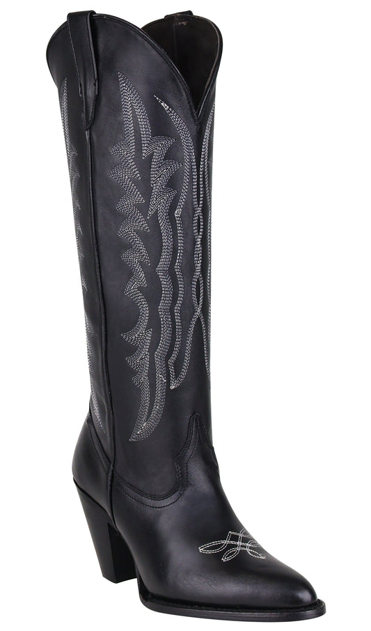 Silverton Destiny All Leather Snip Toe Knee High Boots (Black)