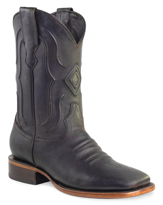 Silverton Edison All Leather Wide Square Toe Boots (Brown)