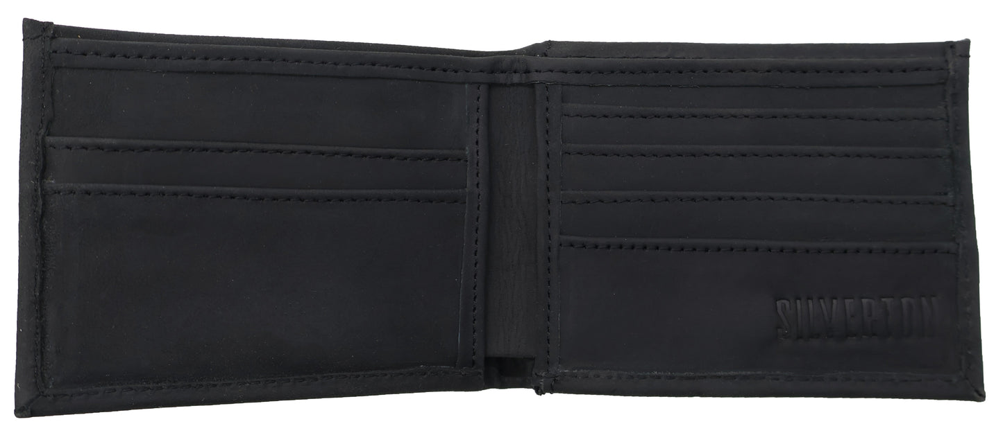 Silverton All Leather Patriot Bi-Fold Wallet (Black)
