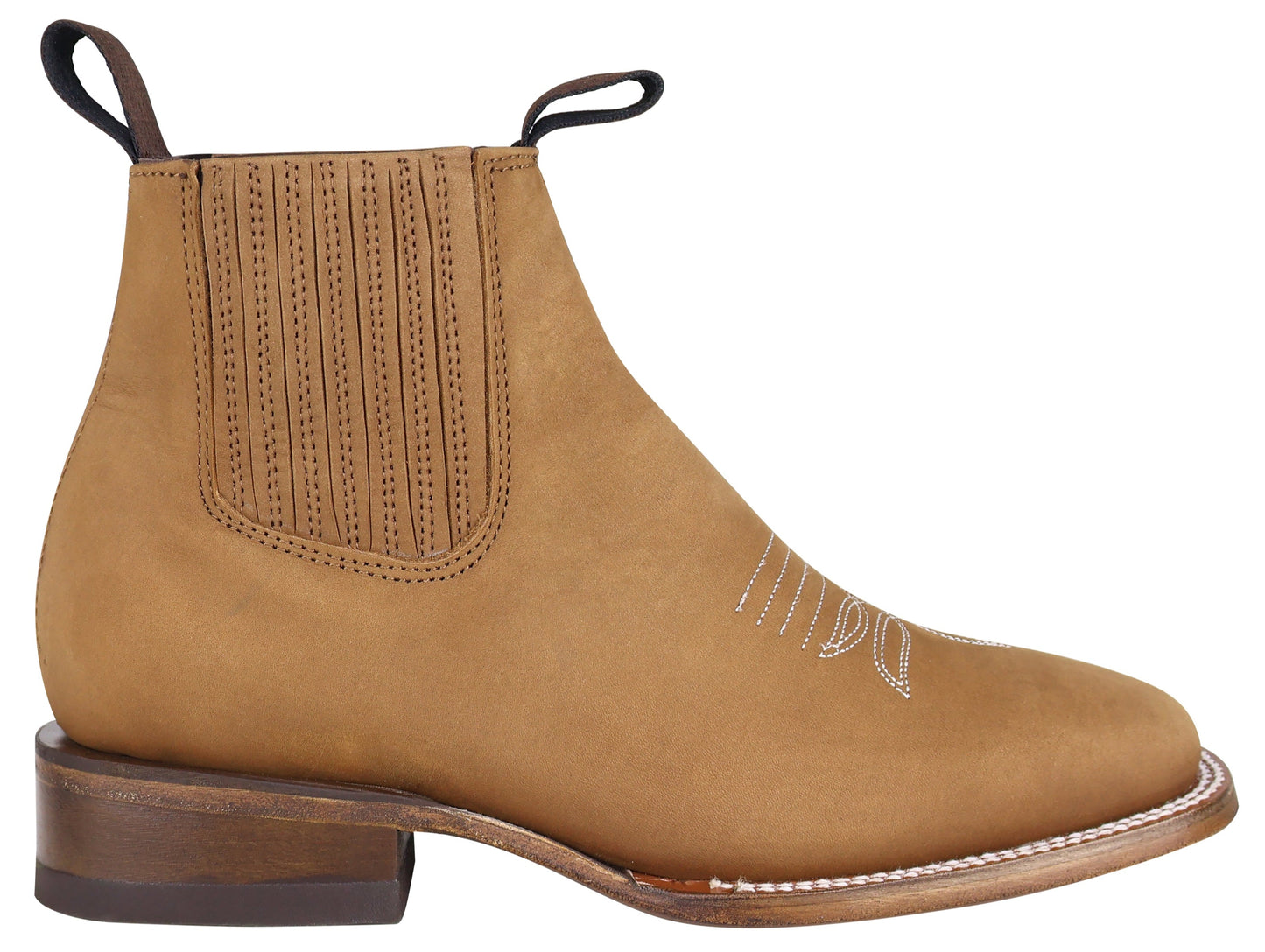 Silverton Jenny All Leather Wide Square Toe Short Boots (Tobacco)