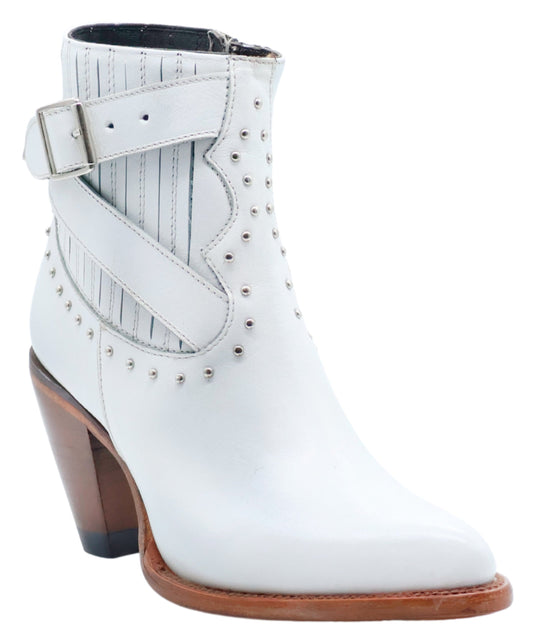 Silverton Morgan All Leather Snip Toe Short Boots (White)