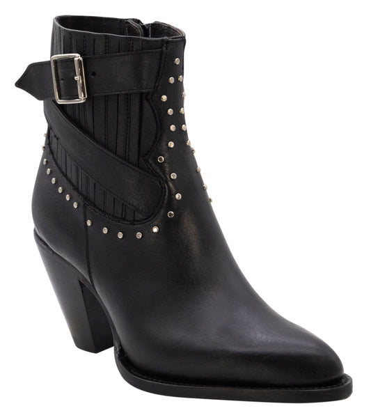 Silverton Morgan All Leather Snip Toe Short Boots (Black)