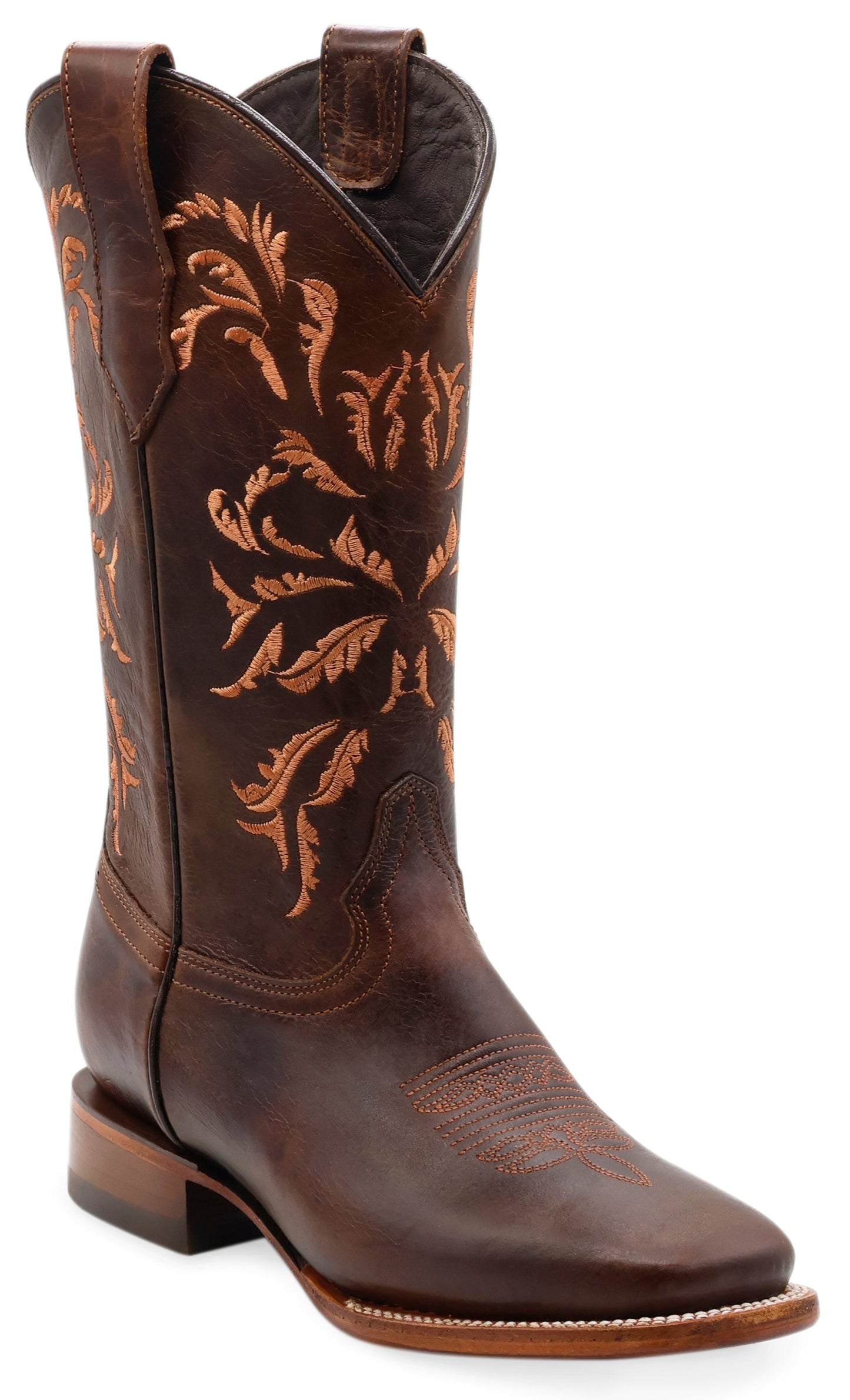 Silverton Olivia All Leather Wide Square Toe Boots (Honey)