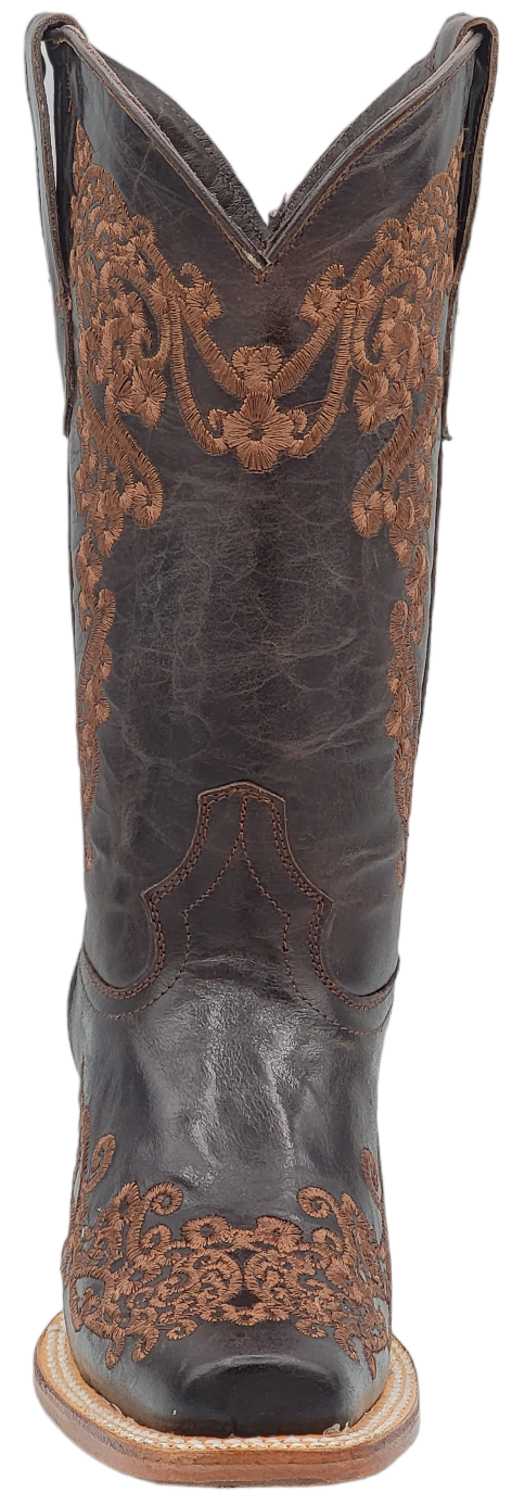 Silverton Diana All Leather Square Toe Boots (Chocolate)