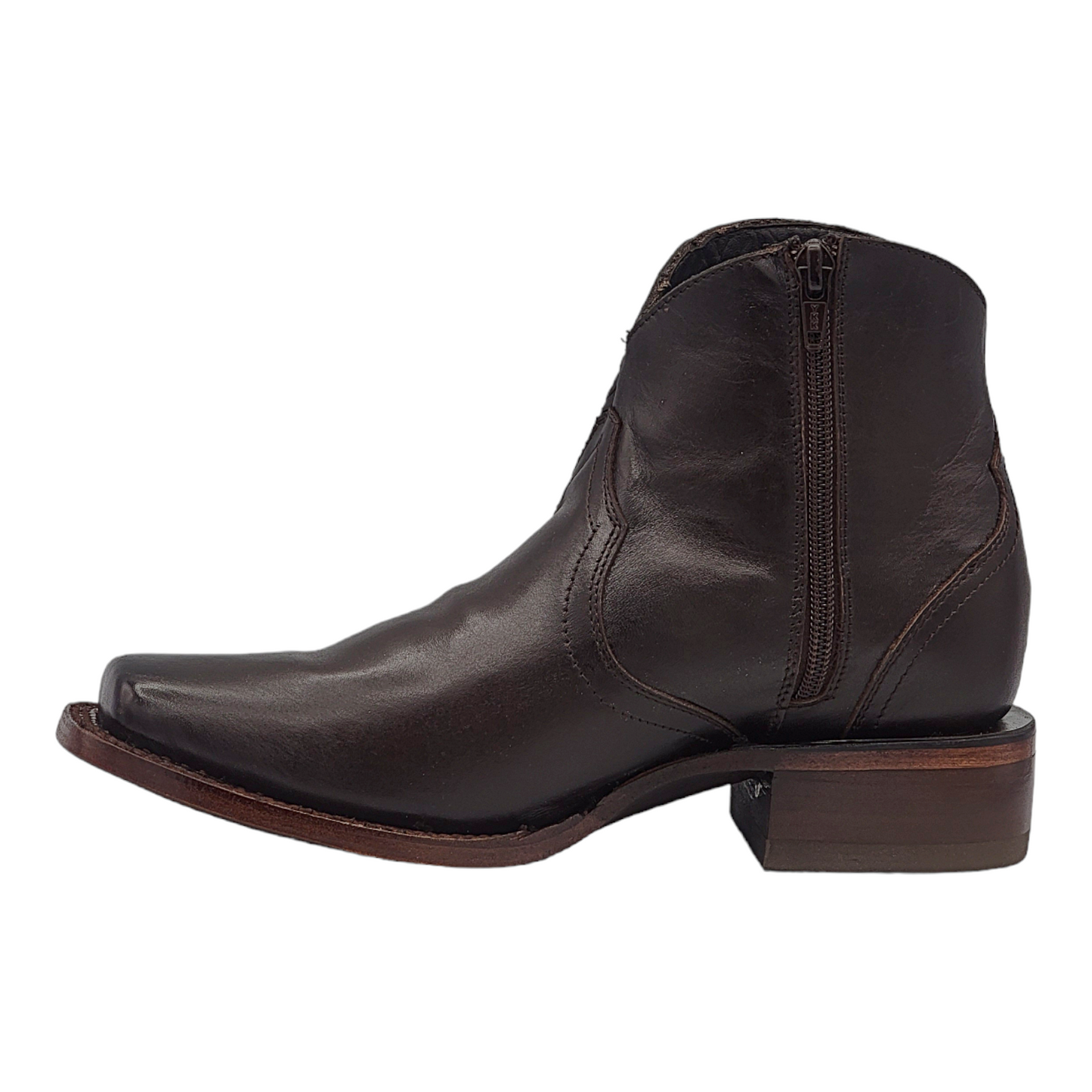 Silverton Nelly All Leather Square Toe Short Boots (Chocolate)