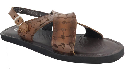 Silverton Louis All Leather Cross Strap Sandals (Honey)