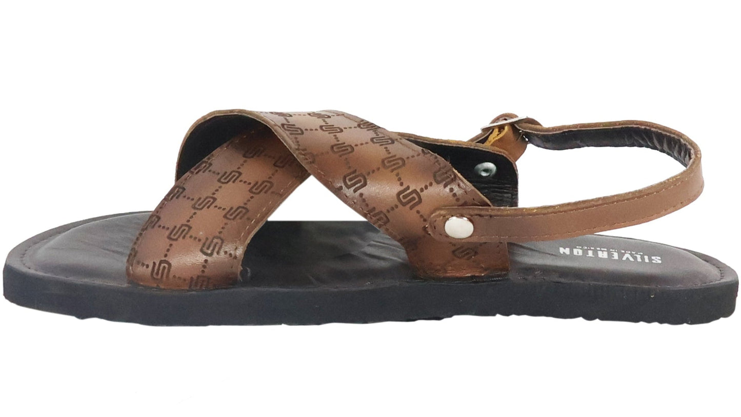 Silverton Louis All Leather Cross Strap Sandals (Honey)