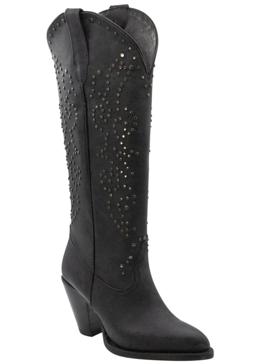 Silverton Taylor All Leather Snip Toe Knee High Boots (Black)