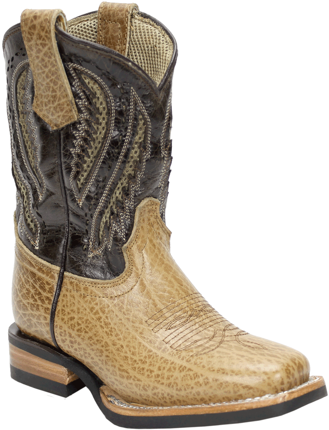 Silverton Kids Alamo All Leather Square Toe Boots (Tan)